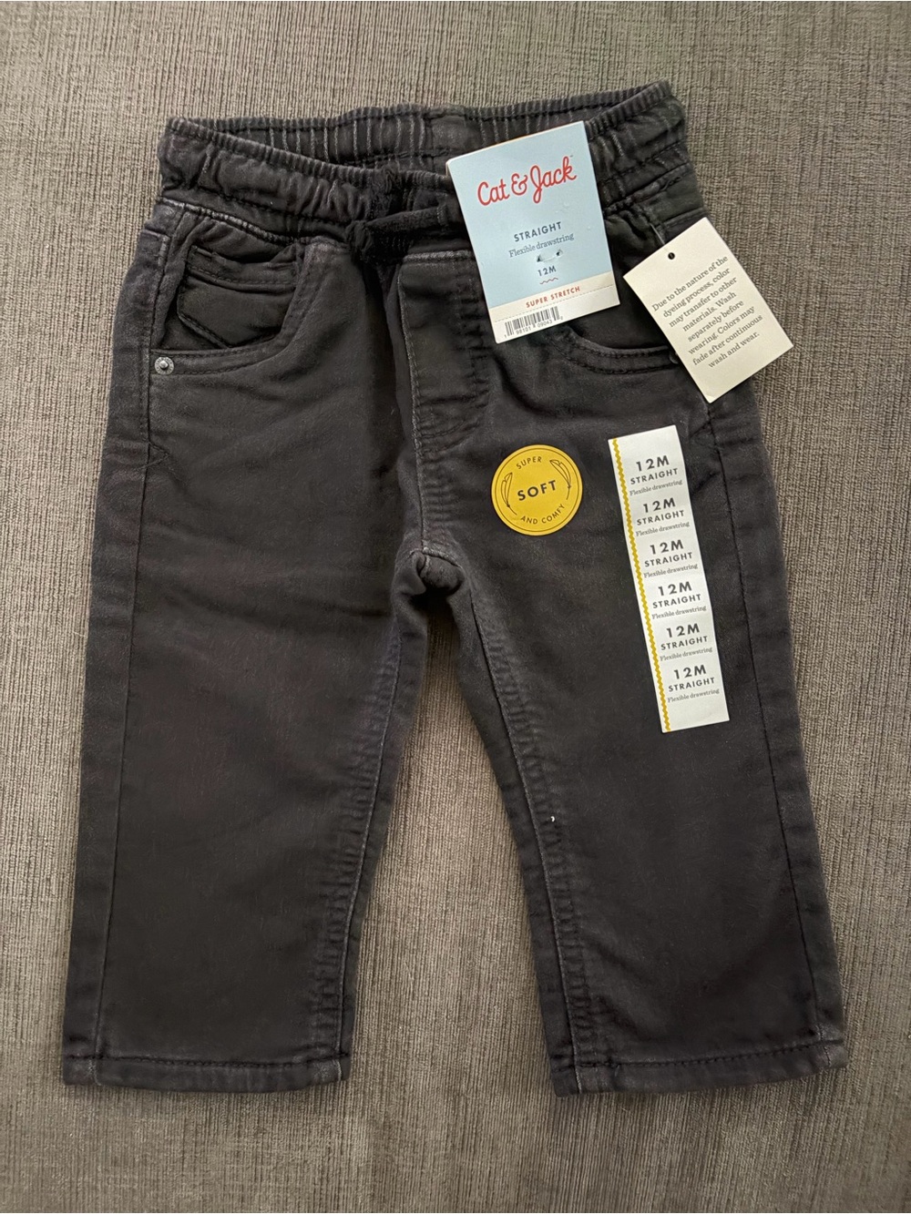 Cat & Jack Toddler Straight Pull-On Jeans - Charcoal
